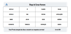 Kit Bingo do Corpo Humano