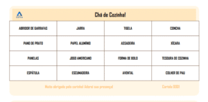 Kit Bingo Chá de Cozinha