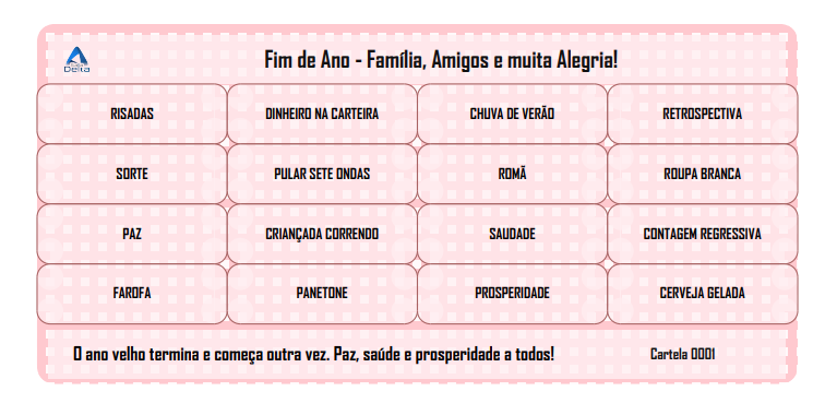 Kit Bingo Festas de Fim de Ano