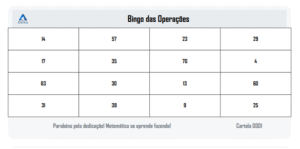 Kit Bingo das Operações - Versão Respostas
