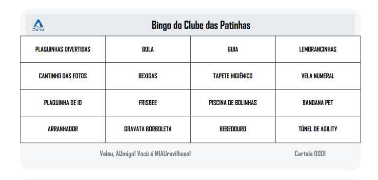 Kit Bingo Petversário