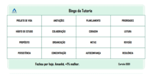 Kit Bingo da Tutoria